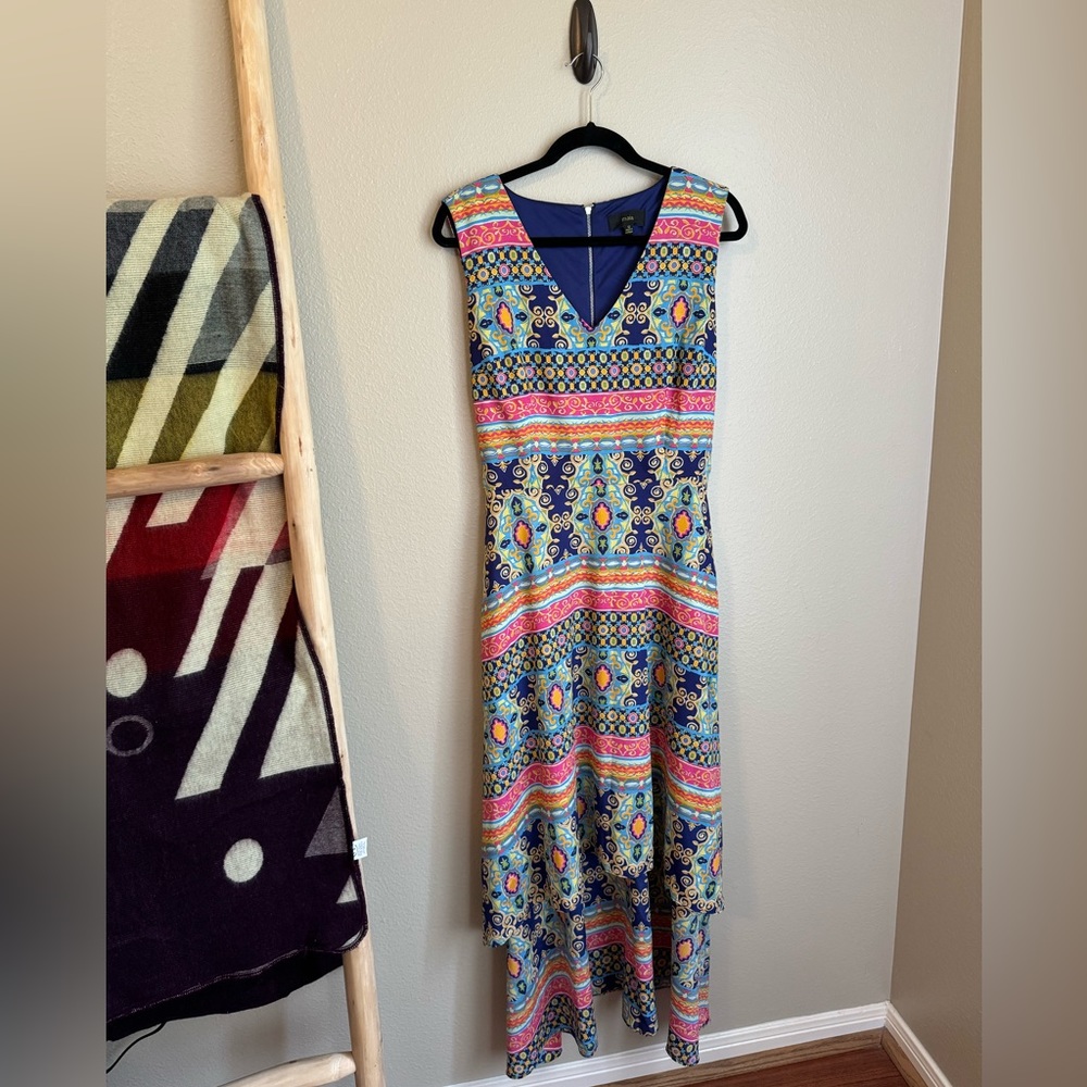 Maia multi-colored hi-low Dress